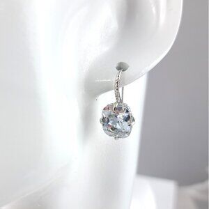 Elegant Silver Gemstone Drop Earrings